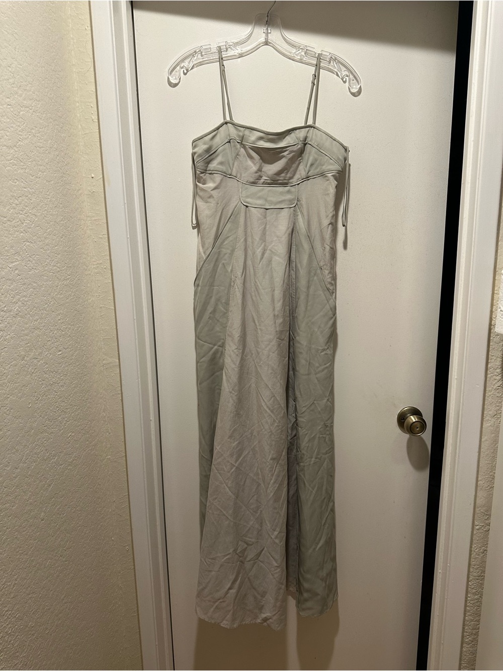 NWT BCBGMaxAzria Light Green Spaghetti-Strap Maxi Dress XXS Cotton/Silk Blend